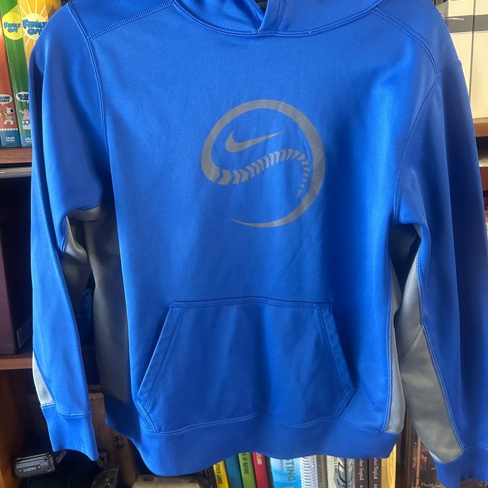 Nike Youth baseball Blue and Silver Hoodie
